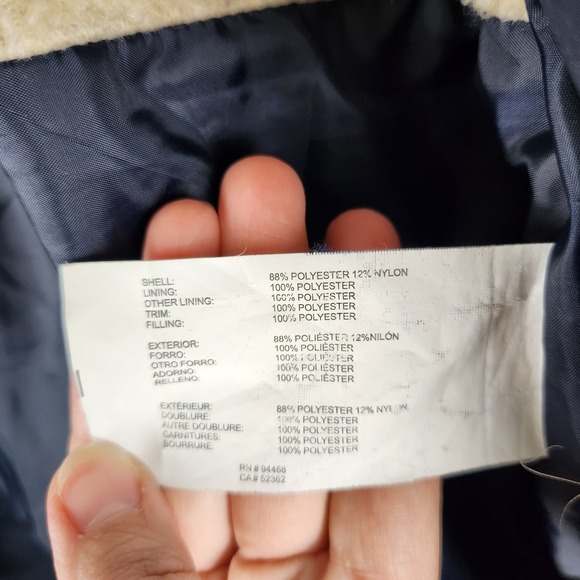 Nautica Jacket Womens Quilted Barn Green Faux Shearling Lined Elbow Patch XL - Picture 7 of 13